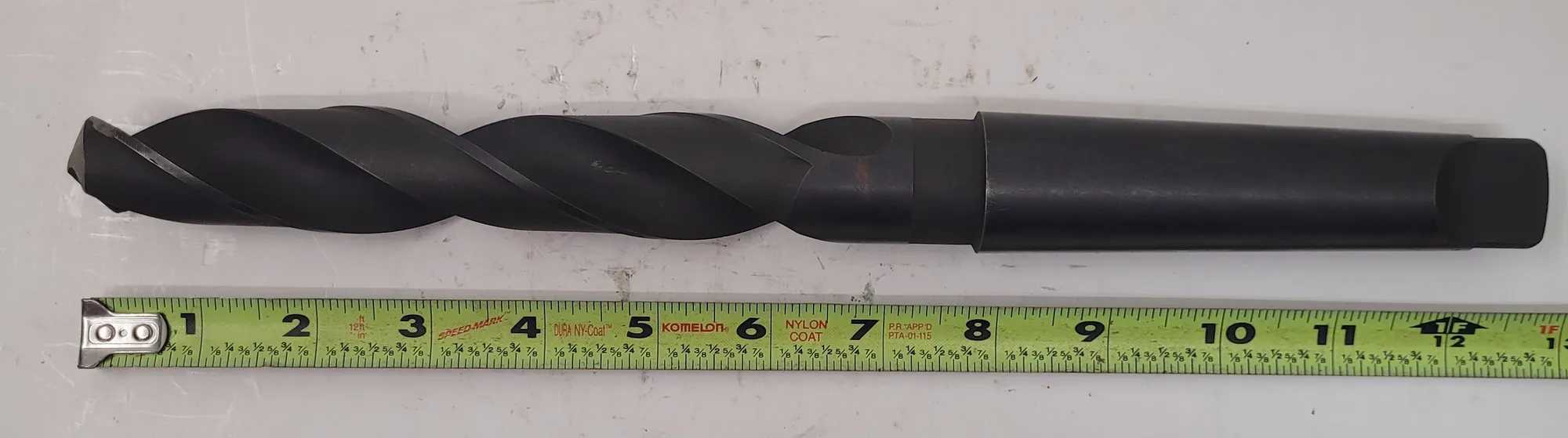 P&W QUALITY MACHINE 1-1/8" HIGH SPEED STEEL TAPER SHANK DRILL BIT, 4MT SHANK - MACHINE TOOLING