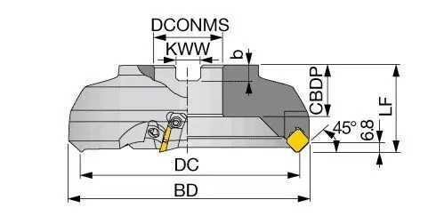TUNGALOY TGD4404R-U TAC MILL, 100MM CUTTING DIAMETER, FACE MILLING APPLICATION - MACHINE TOOLING