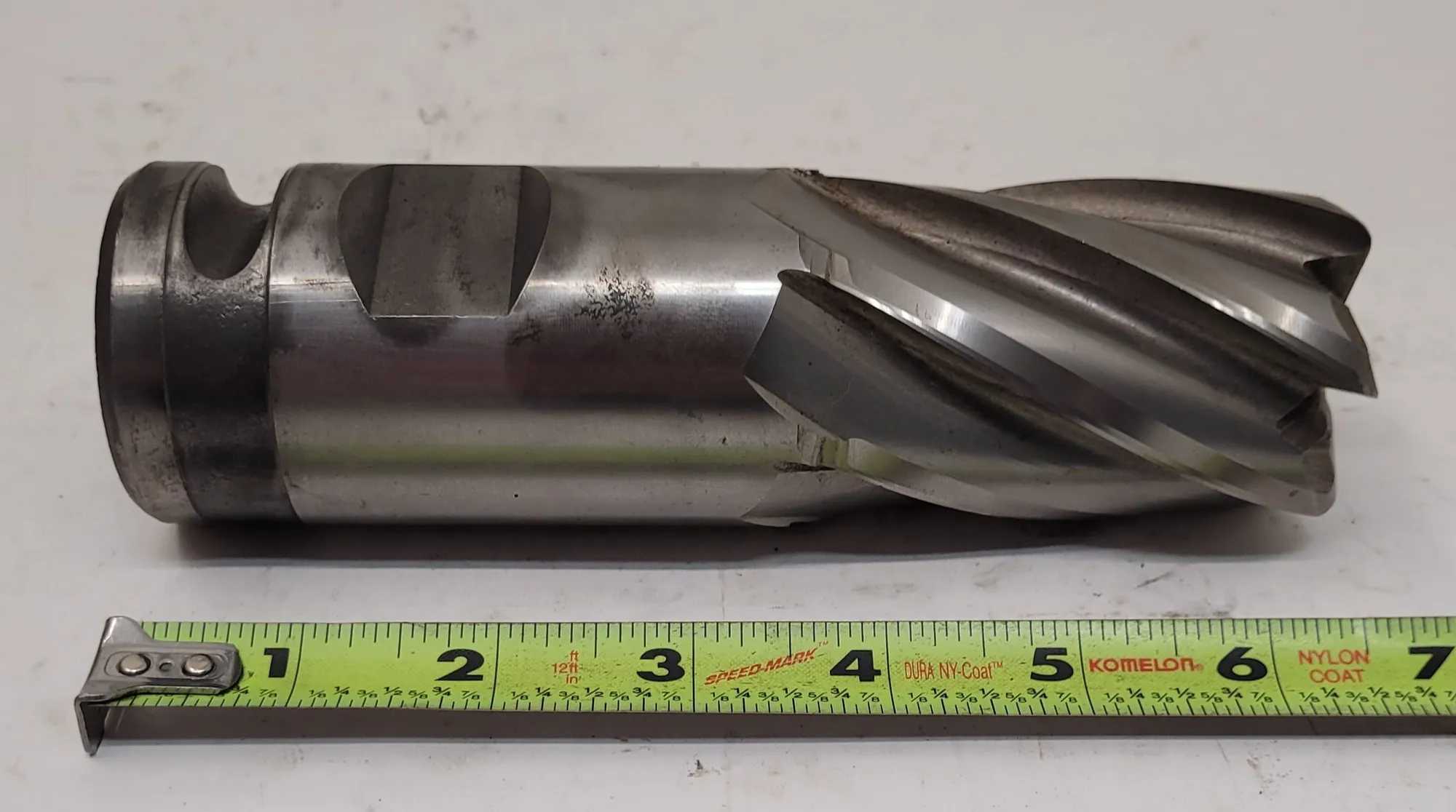 DURA-MILL CDA-76-6 HSS 6 FLUTE END MILL - 2" DIA, .125 RADIUS, OAL: 6.5”, CD: 2” - MACHINE TOOLING