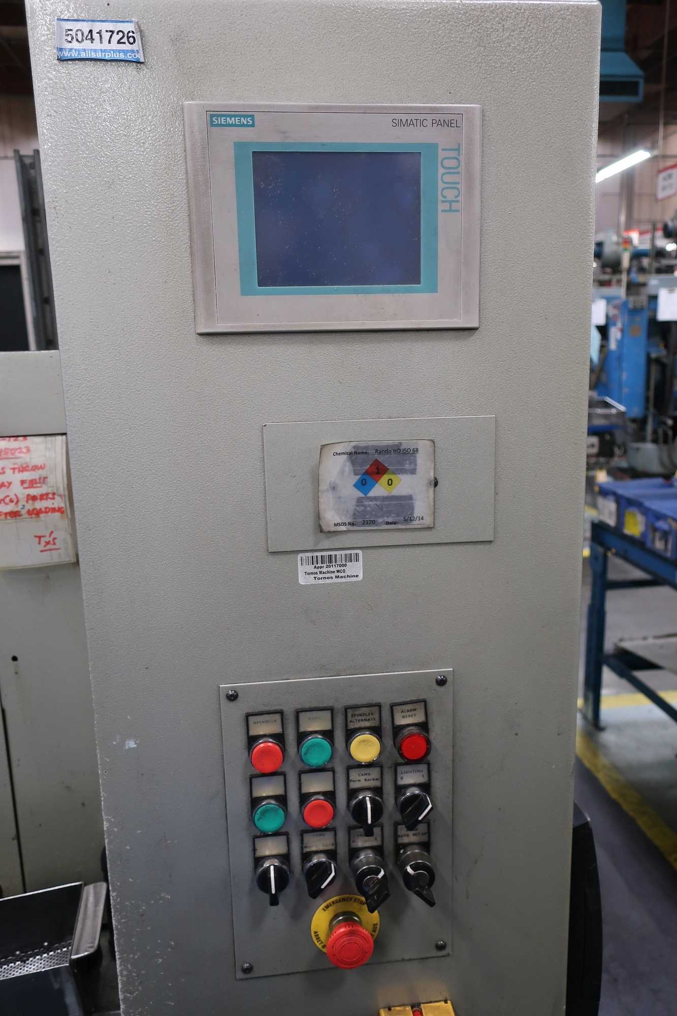 2015 TORNOS SAS-16-DC MULTI-SPINDLE AUTOMATIC BAR MACHINE, 8000 RPM, 6 SPINDLES, 16 MM CAPACITY - LATHES