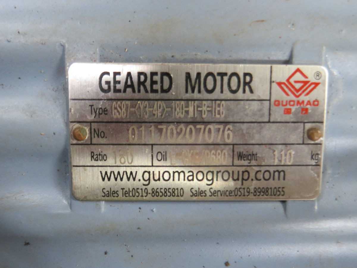 GUOMAO GS87-<Y3-4P>-180-M1-B-IEG GEAR MOTOR, 110 KG WEIGHT, 180 RATIO, 4-POLE AC MOTOR - RIGHT ANGLE GEAR REDUCER