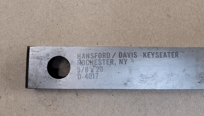 HANSFORD DAVIS D-4017 KEYSEATER BROACH 5/8 X 20 - MACHINE TOOLING