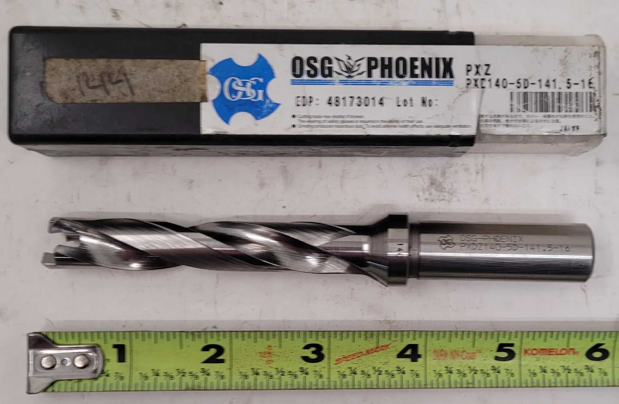 OSG PHOENIX PXDZ140-5D-141.5-16 EXCHANGEABLE HEAD DRILL, 5XD, 14MM DIAMETER - MACHINE TOOLING