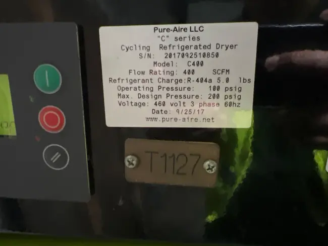 2017 PURE-AIRE LLC C400 AIR DRYER - undefined
