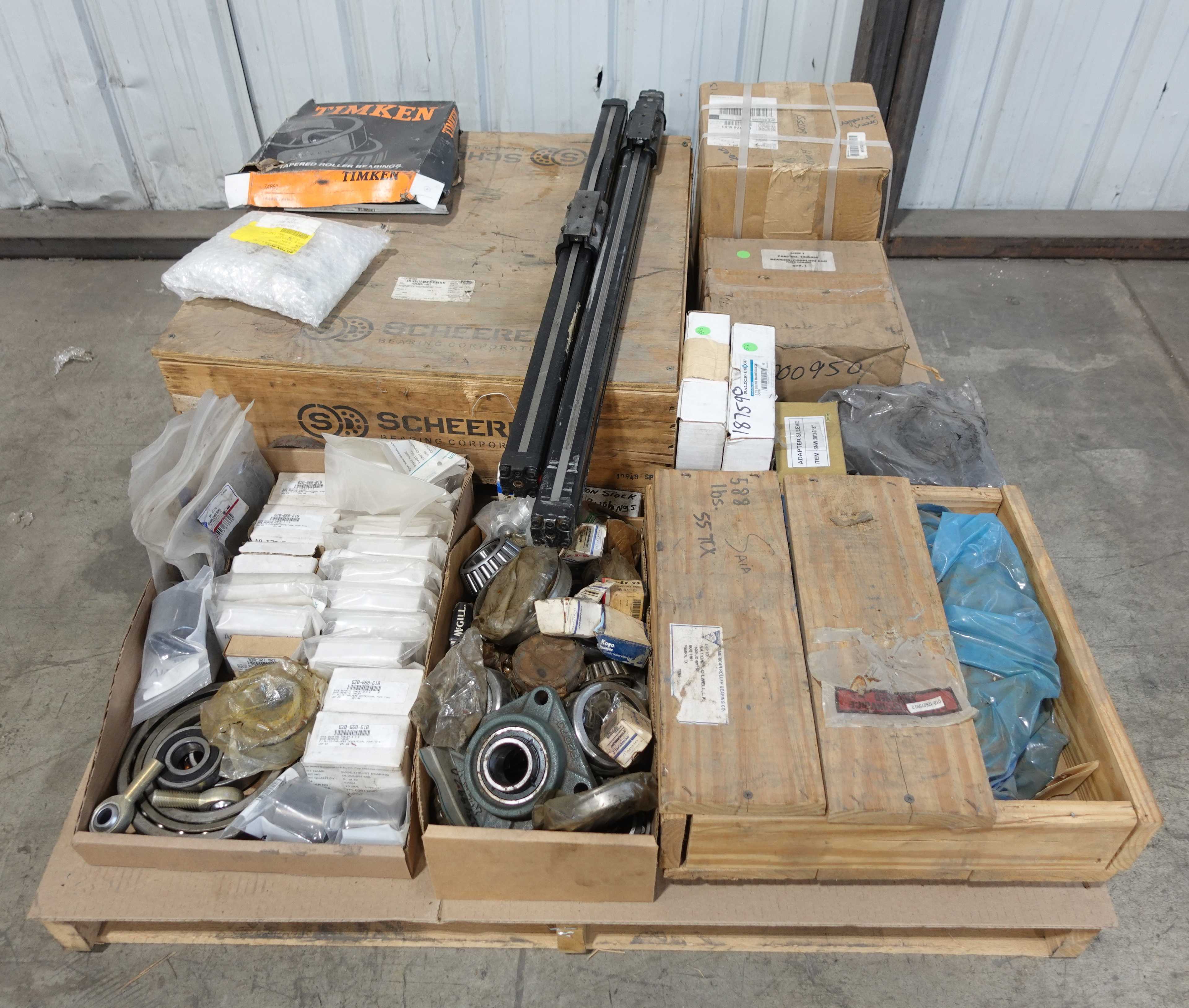 PALLET OF ASSORTED BEARINGS AND BEARING ACCESSORIES - BEARINGS