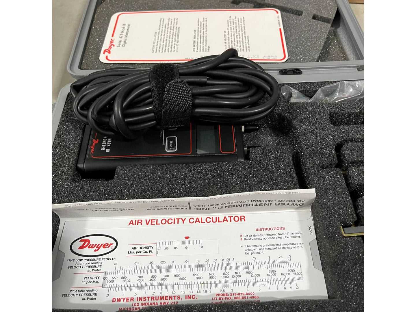 DWYER 475-1-FM DIGITAL MANOMETER - PRESSURE MEASUREMENT