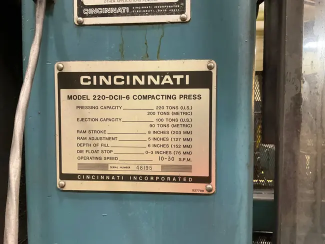 CINCINNATI 220-DCII-6 COMPACTING PRESS - undefined