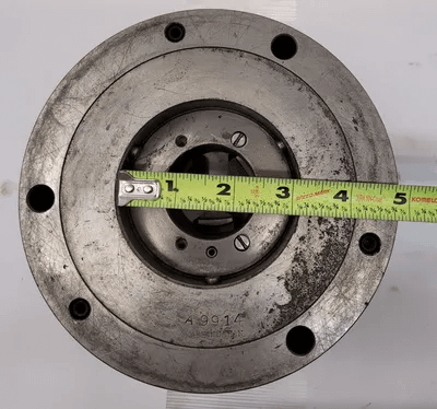 YAMAKAWA 6-1/2" 3 JAW LATHE CHUCK, 2" CENTER HOLE, FLAT BACK, MADE IN JAPAN - MACHINE TOOLING