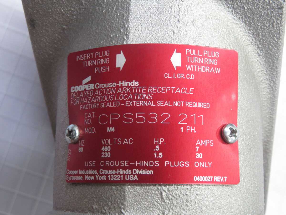 EATON CPS532 211 PULL PLUG T263831 - ELECTRICAL RECEPTACLES