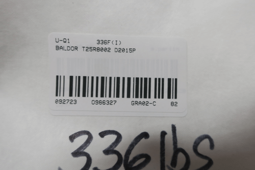 SKU 986327 - BALDOR RELIANCE T25R8002 D2015P MOTOR 258AT 15HP 2300RPM 150/300V-DC 240V-DC - DC MOTOR