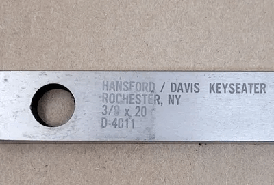 HANSFORD DAVIS D-4011 KEYSEATER - 3/8IN X 20IN - MACHINE TOOLING