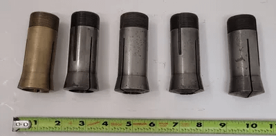 UNBRANDED 5 PIECE COLLET SET - VARIOUS SIZES (1.125IN, 1IN, 1/8IN, 15MM, 3/4IN) - MACHINE TOOLING