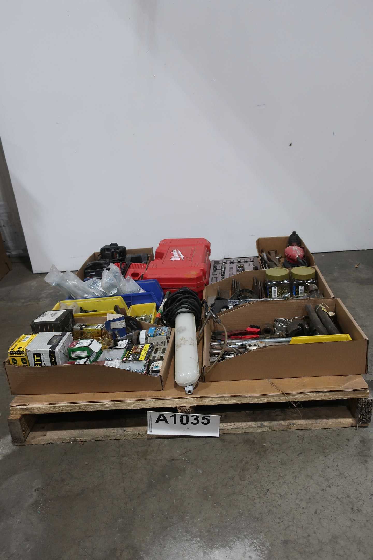 PALLET OF ASSORTED TOOLS AND SHOP SUPPLIES - TOOLS