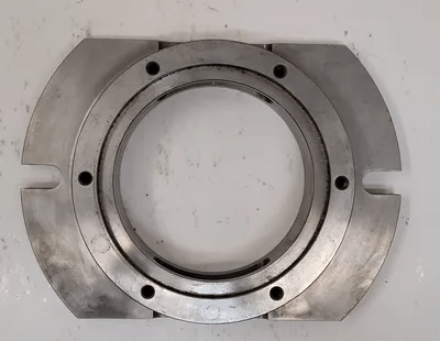 MOUNTING PLATE, 7" DIAMETER, BASE 10"X7", THROUGH HOLE ID 5" - MACHINE TOOLING