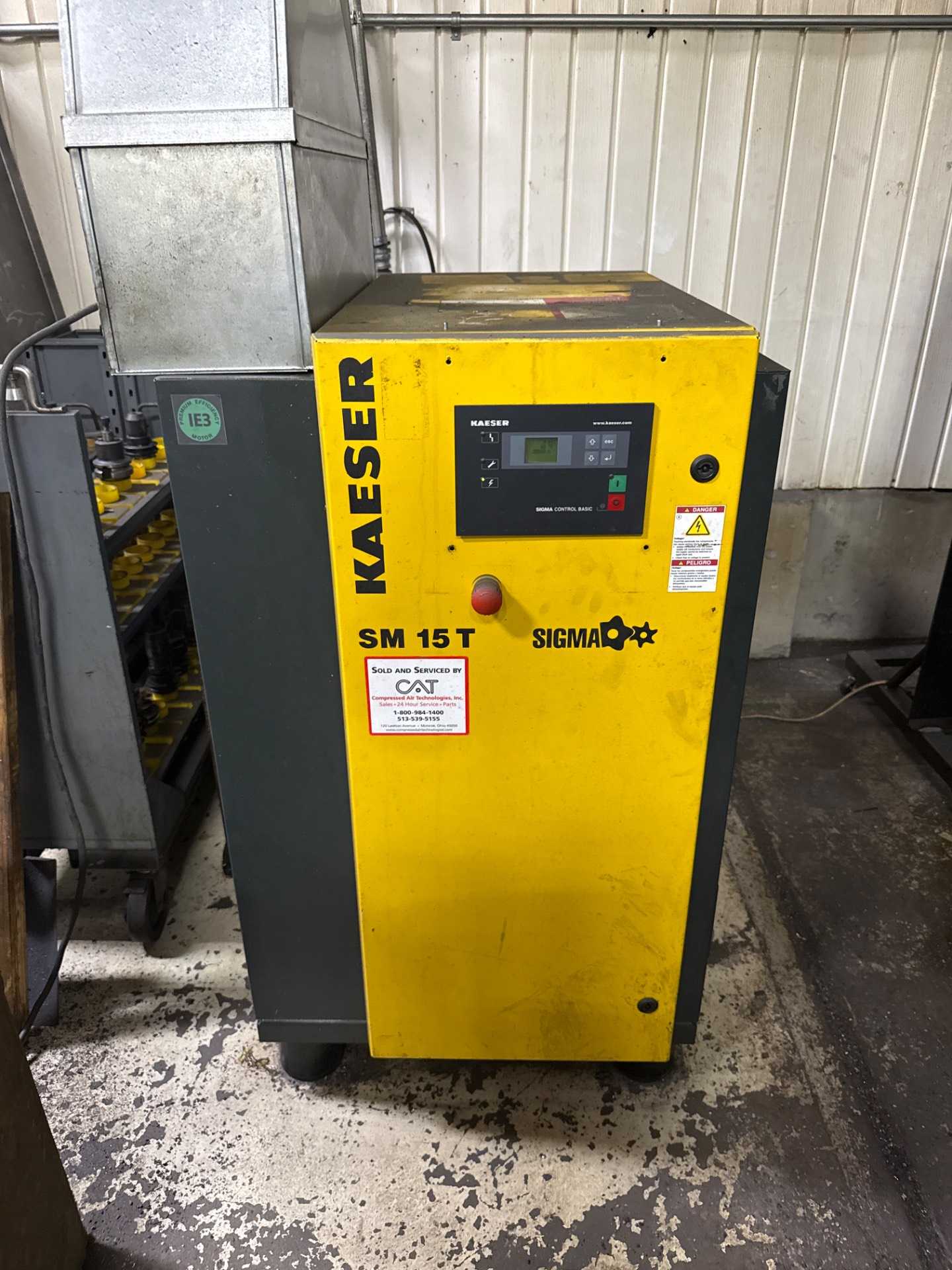 2015 KAESER SM 15 T ROTARY SCREW COMPRESSOR 15HP, 53CFM, 125PSI, 460V - STATIONARY AIR COMPRESSOR