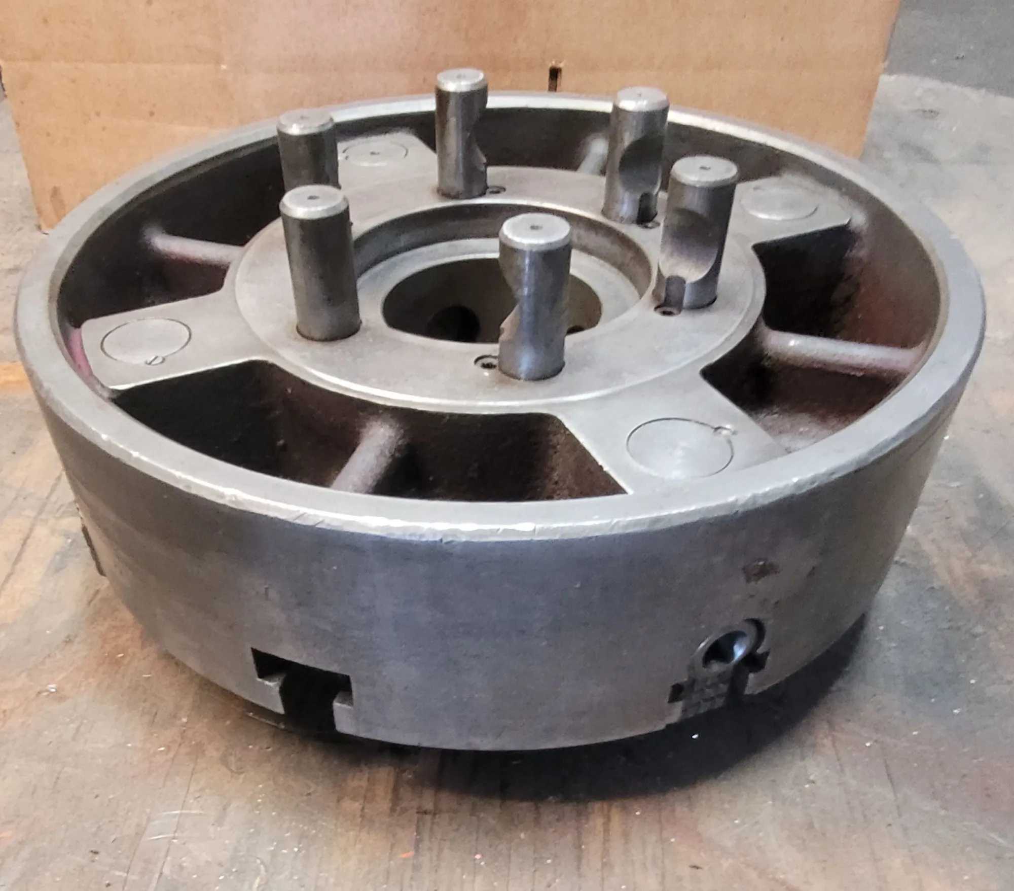 WHITON 15-1/2" - 4 JAW LATHE CHUCK, 15-1/2" OVERALL DIAMETER, 4" CENTER HOLE ID - MACHINE TOOLING