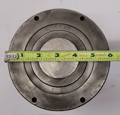 BUCK 6 INCH - 3 JAW CHUCK W/ BUCK TOOL T950 BACK PLATE - MACHINE TOOLING