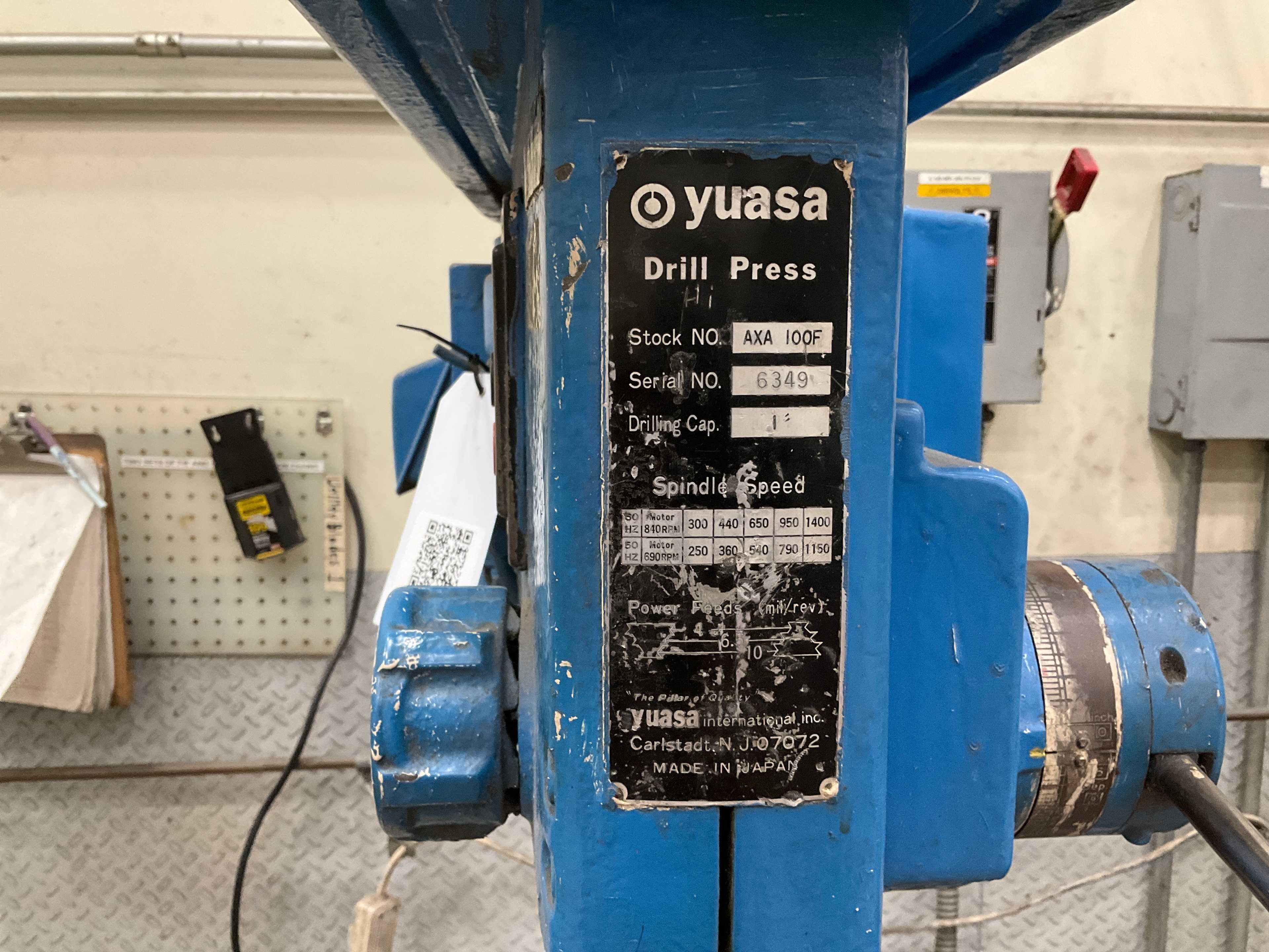 YUASA AXA 100F UPRIGHT DRILL PRESS - UPRIGHT DRILL PRESS