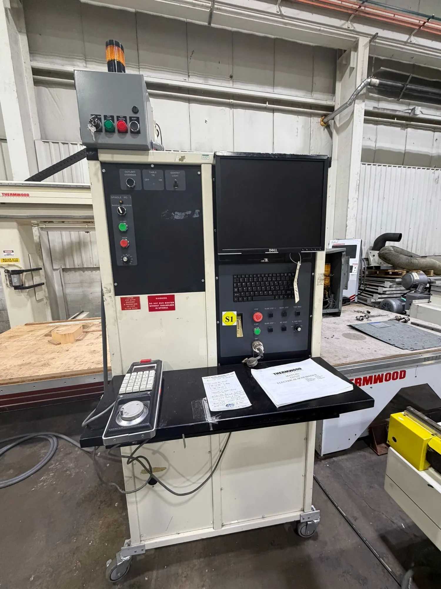 1999 THERMWOOD C67 5-AXIS CNC ROUTER, 5'X5' TABLE, 8HP SPINDLE, 24" Z, 60" X/Y TRAVEL - CNC ROUTERS