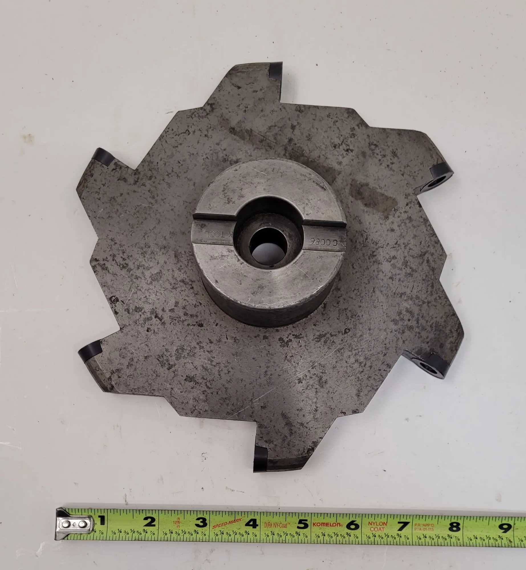 K TOOL SLOT CUTTER, 3/4" W X 2.5" DEEP, 8.5” OD, 6 INSERTS, 1.25” ARBOR DIAMETER - MACHINE TOOLING