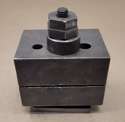 2IN BORING BAR HOLDER: HEIGHT 6-1/2”, WIDTH 4”, LENGTH 5-3/8”, BORE 2” - MACHINE TOOLING