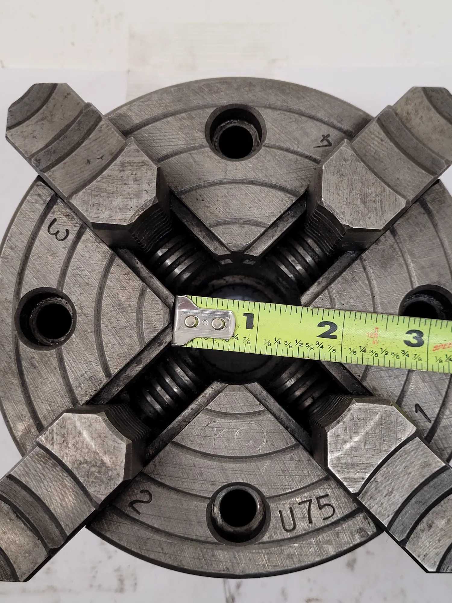 KC U75 LATHE CHUCK, 6-INCH, 4 JAW, 1-1/2 INCH CENTER HOLE - MACHINE TOOLING
