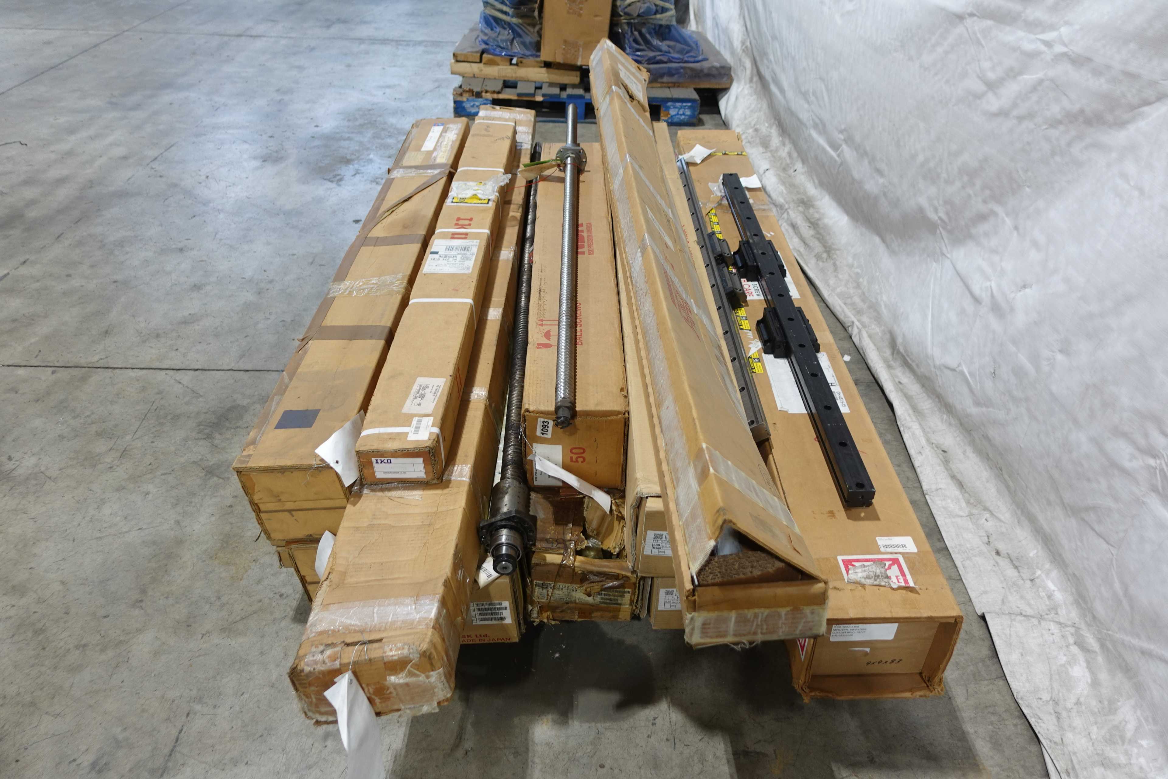 SKU 1739329 - PALLET OF ASSORTED LINEAR GUIDES, RAILS, BEARINGS, AND BALLSCREW ASSEMBLIES - BEARINGS