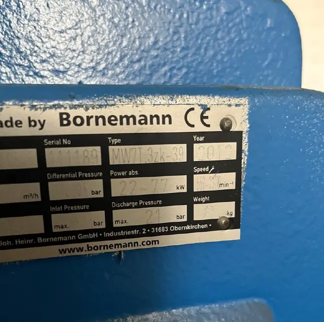 2013 BORNEMANN MW7T.3ZK-39 ROTARY SCREW PUMP - undefined