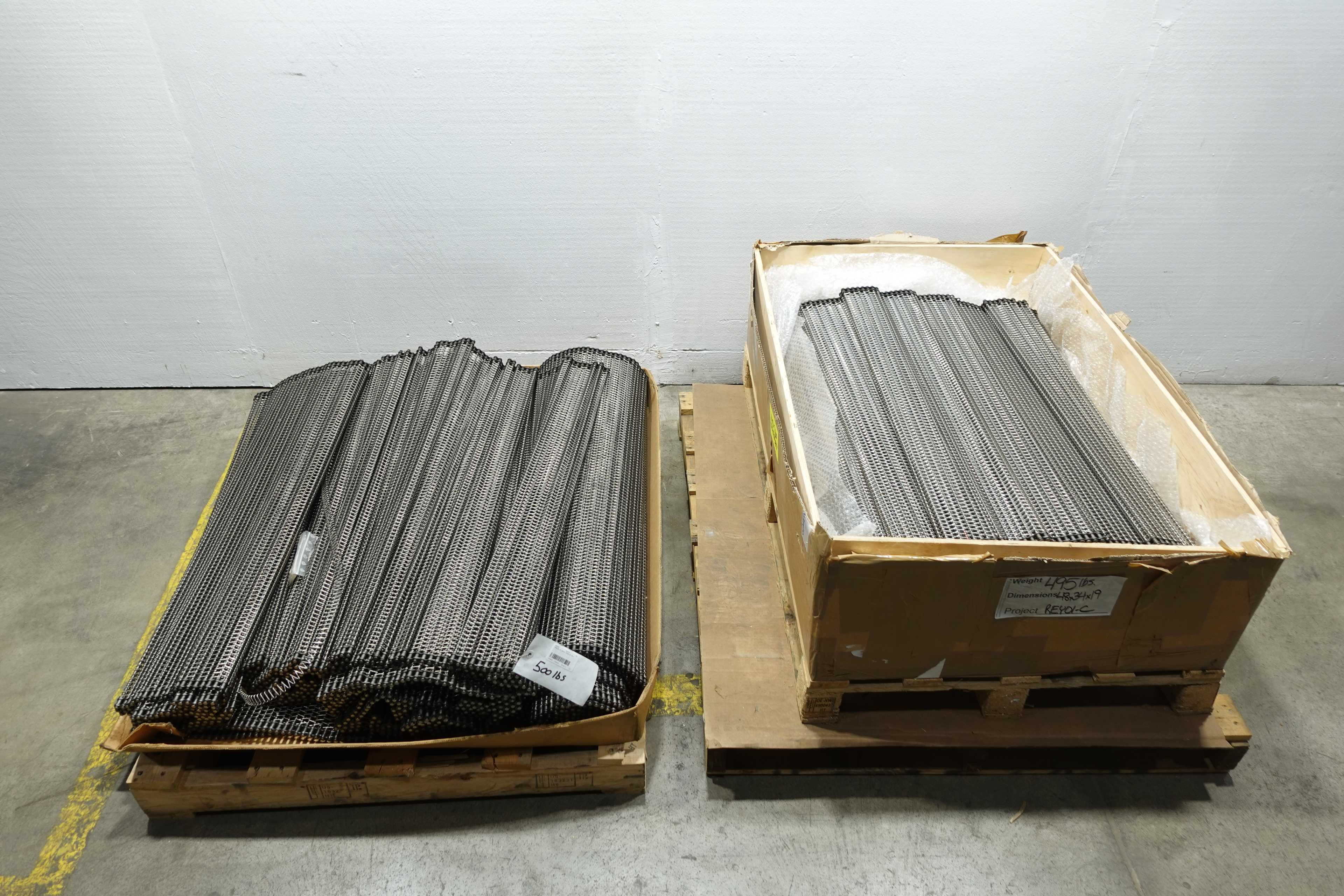 SKU 1733792 - LOT OF 2 METAL CONVEYOR BELTS - CONVEYOR PARTS