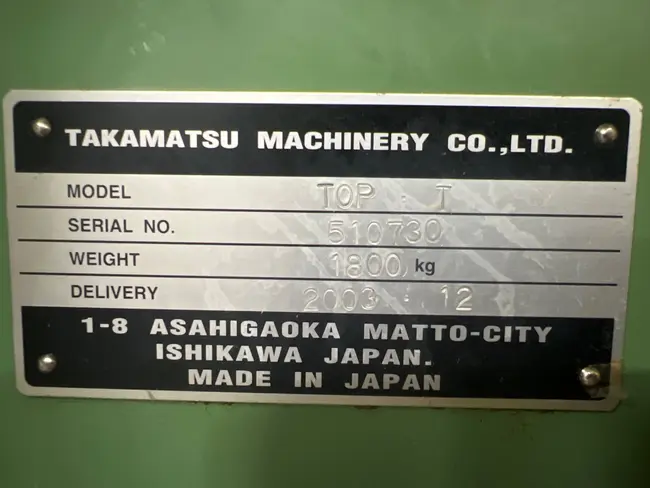 2003 TAKAMATSU TOP-T CNC LATHE - undefined