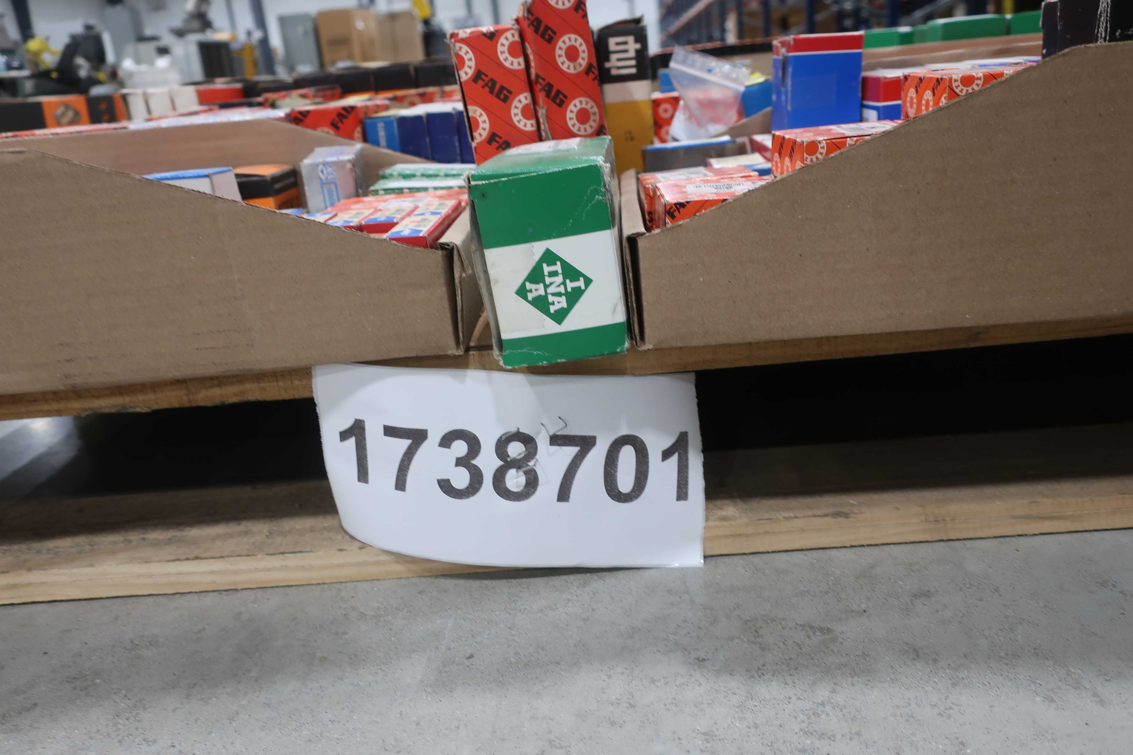 SKU 1738701 - PALLET OF ASSORTED BEARINGS, TIMKEN, FAG, INA, NKE, SNR, NSK, NACHI, SKF, RHP - BEARINGS