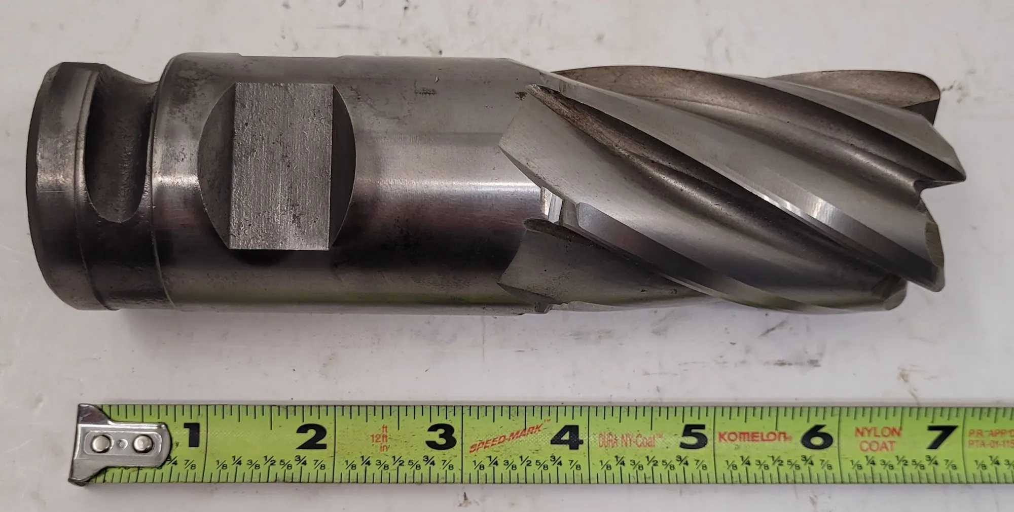 DURA-MILL CDA-76-6 HSS 6 FLUTE END MILL - 2" DIA, .125 RADIUS, OAL: 6.5”, CD: 2” - MACHINE TOOLING
