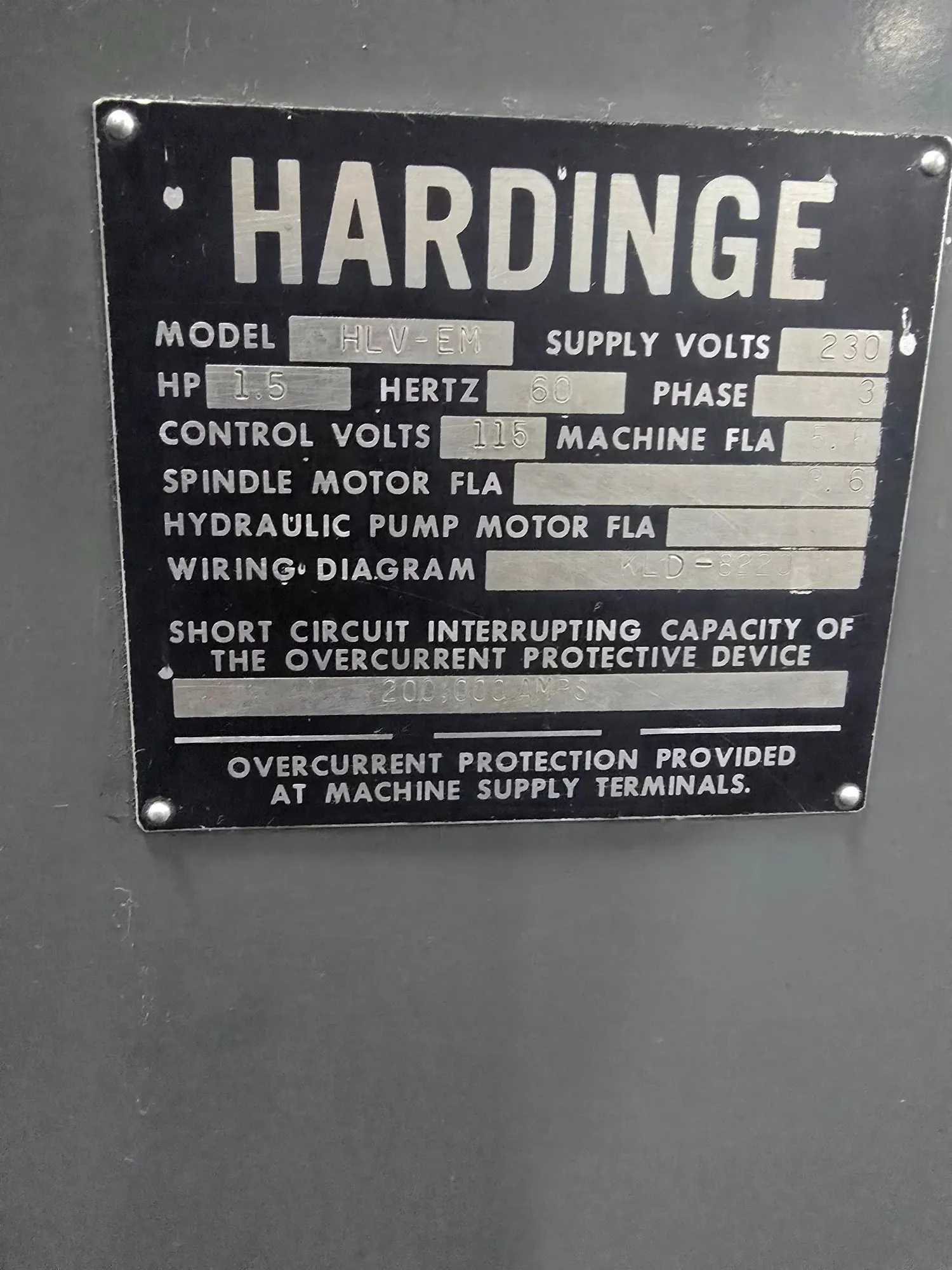 Hardinge Hlv-H-Em Tool Room Lathe, 11" Swing, 18" Centers, 3000 RPM Max. - MANUAL LATHES