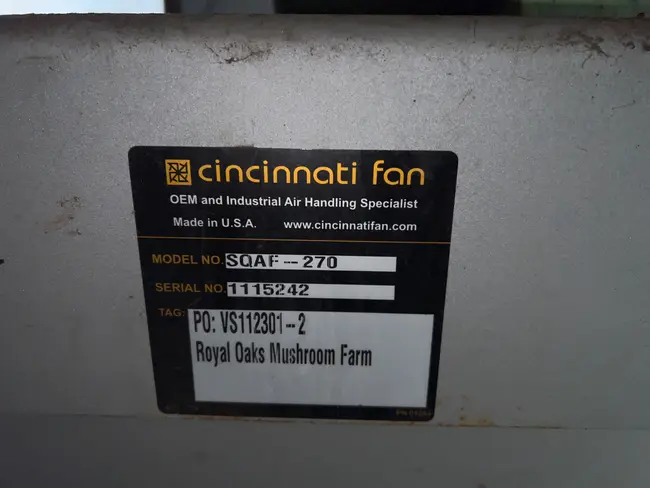 CINCINNATI FAN SQAF-270 EXHAUST FAN - undefined