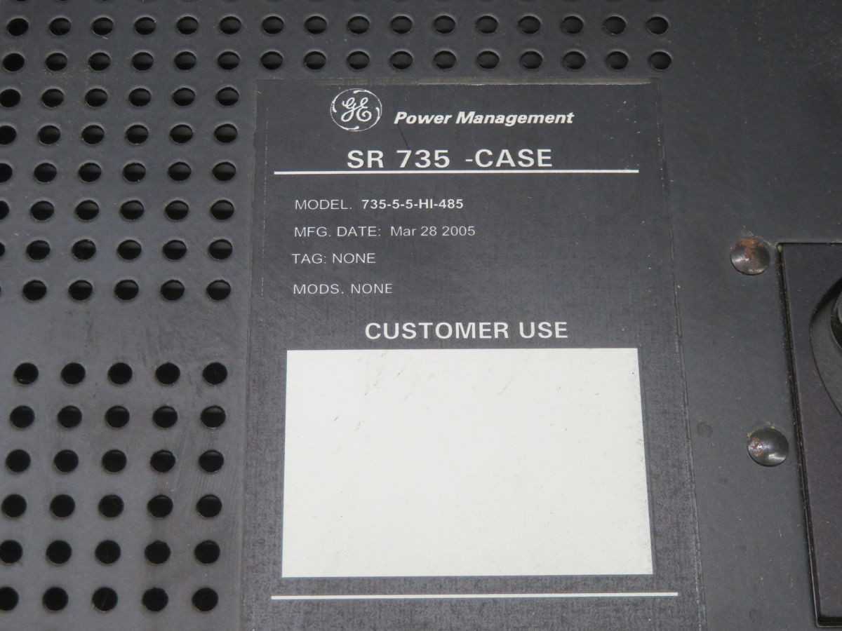 GE SR735-CASE POWER RELAYS, FEEDER PROTECTION, OVERCURRENT, VOLTAGE, FREQUENCY PROTECTION - PROTECTION RELAY