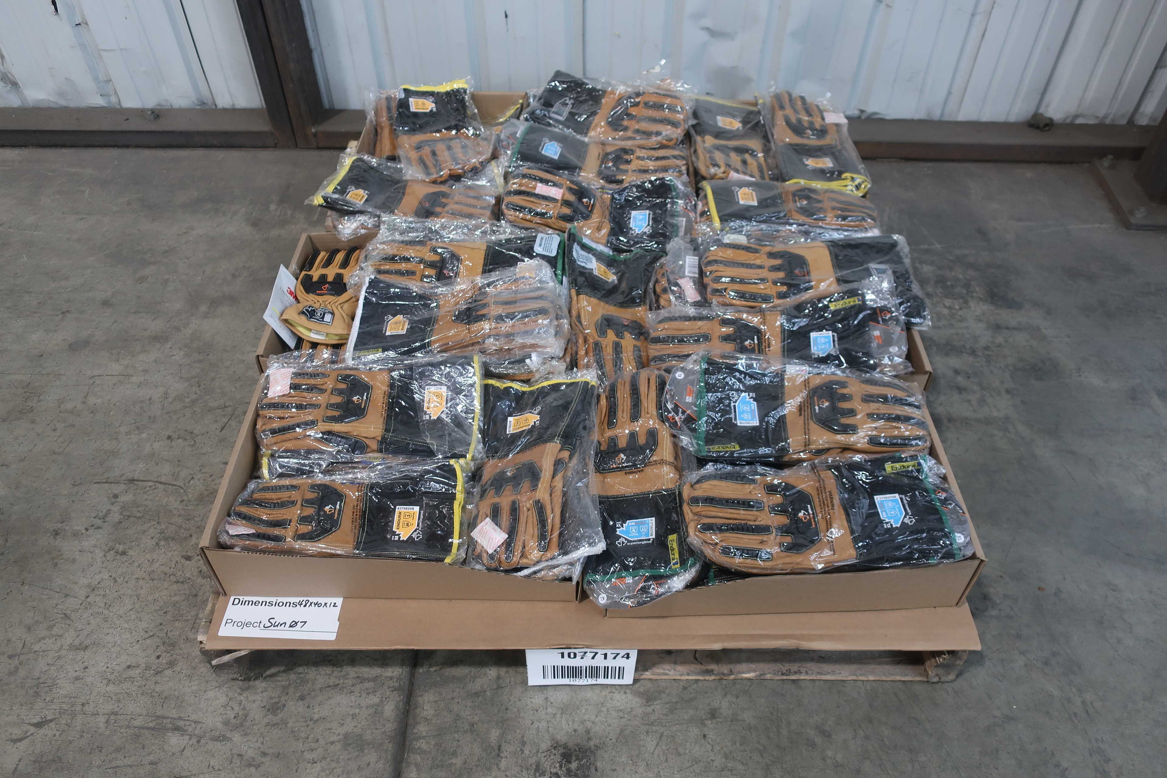 PALLET OF ENDURA SUPER GLOVES WITH IMPACT PROTECTION, NEW WITH TAGS - PPE