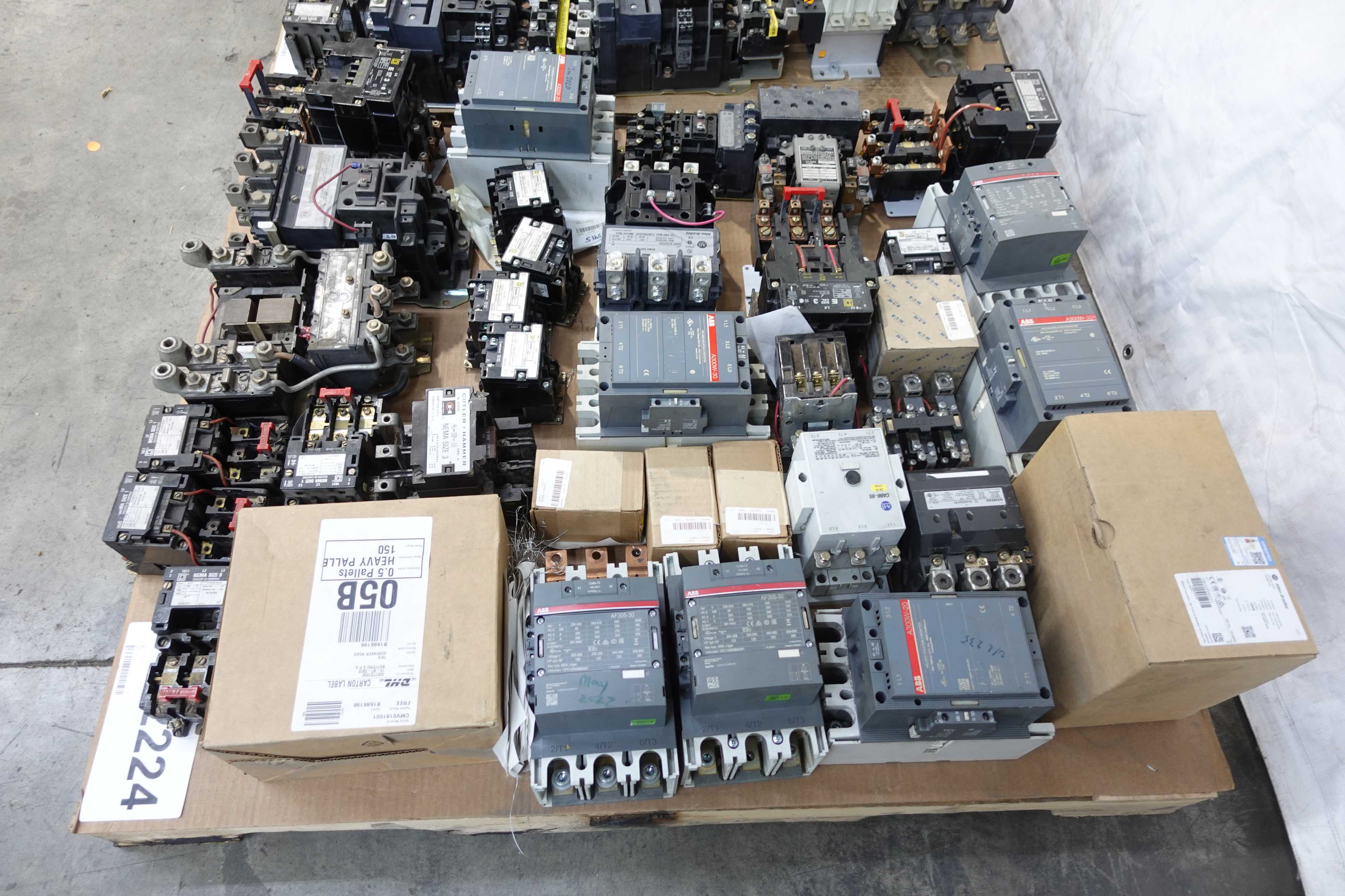 SKU 1732224 - 2 PALLETS OF STARTERS, OVERLOAD RELAYS AND CONTACTORS - ELECTRICAL COMPONENTS