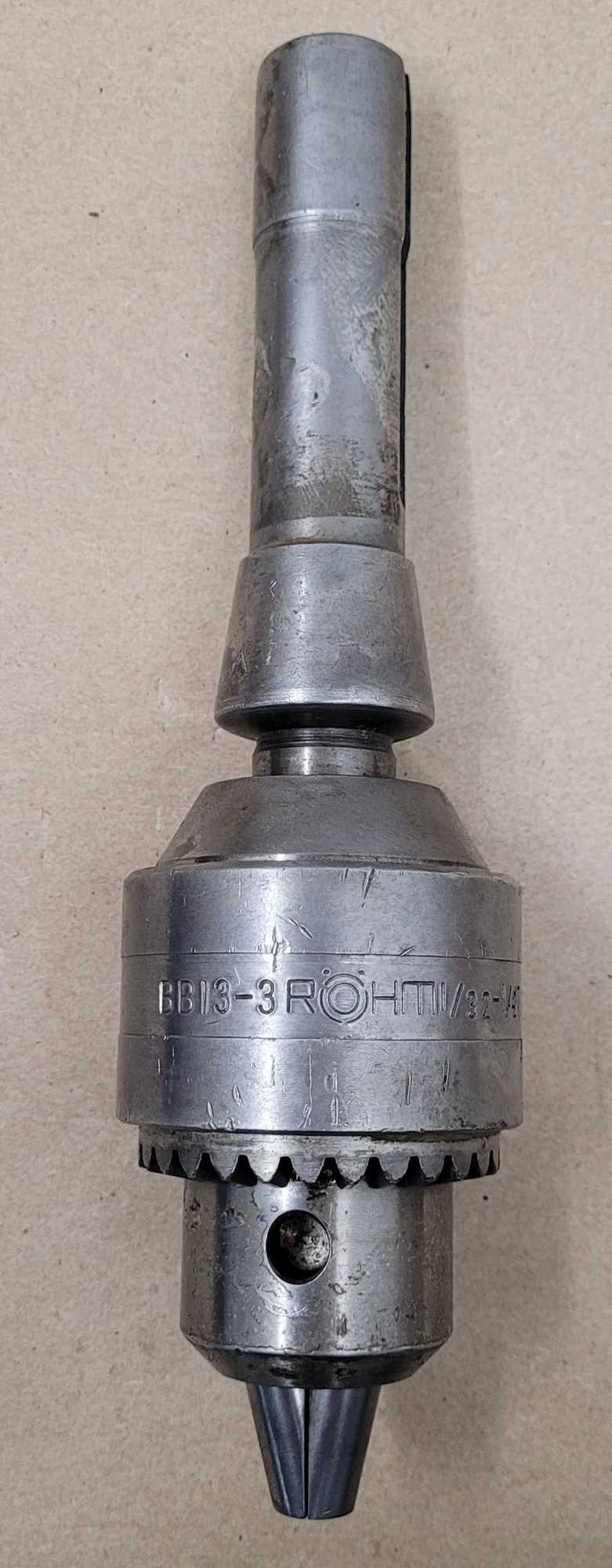 ROHM BB13-3 DRILL CHUCK, R8 ARBOR, 1/32-1/2 IN. CAPACITY, K3 KEY REQ. - MACHINE TOOLING