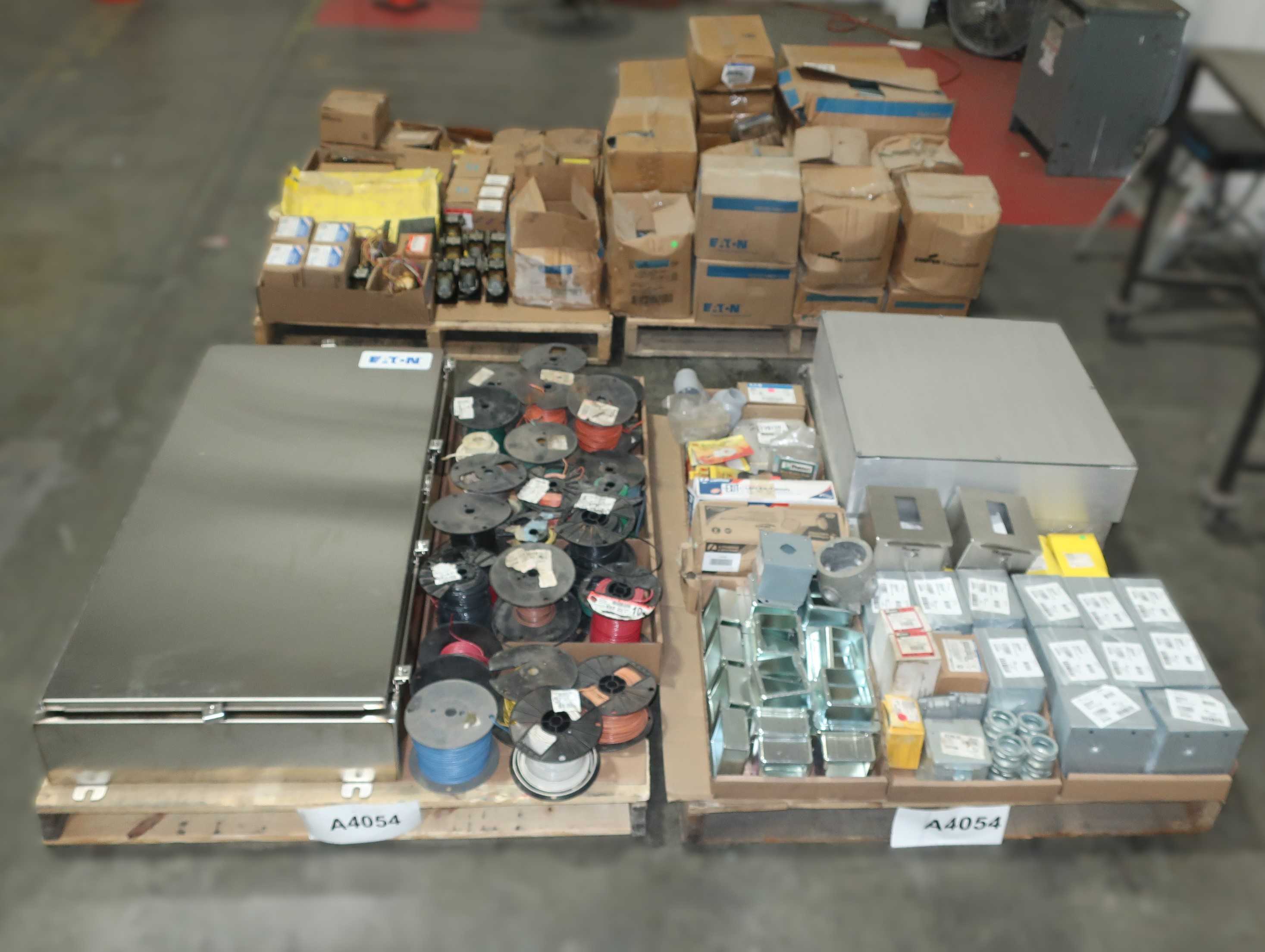 4 PALLETS OF ASSORTED CONDUIT, ENCLOSURES - ELECTRICAL COMPONENTS
