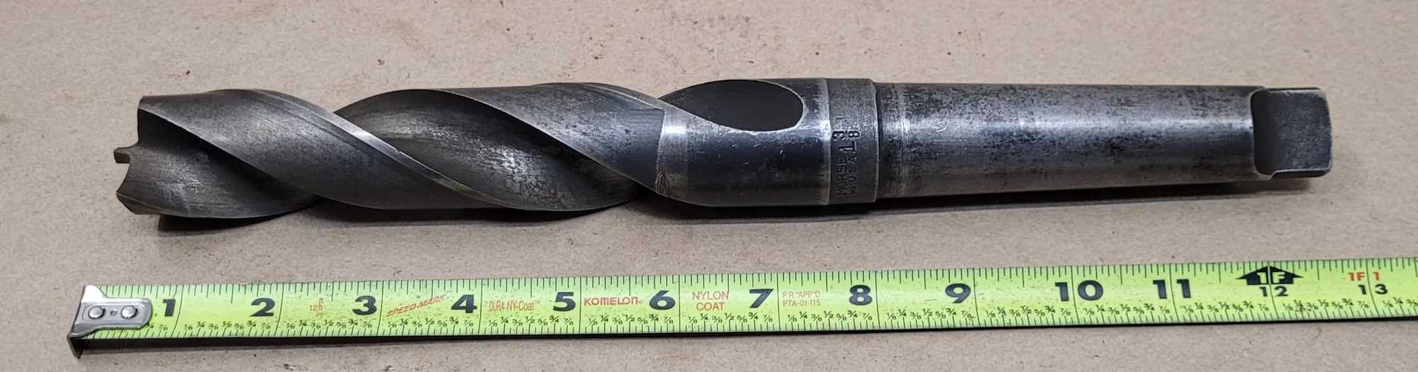 MORSE USA 1-3/8" HSS TWIST DRILL, 4MT SHANK, 13" OAL, 7" FLUTE LENGTH - MACHINE TOOLING