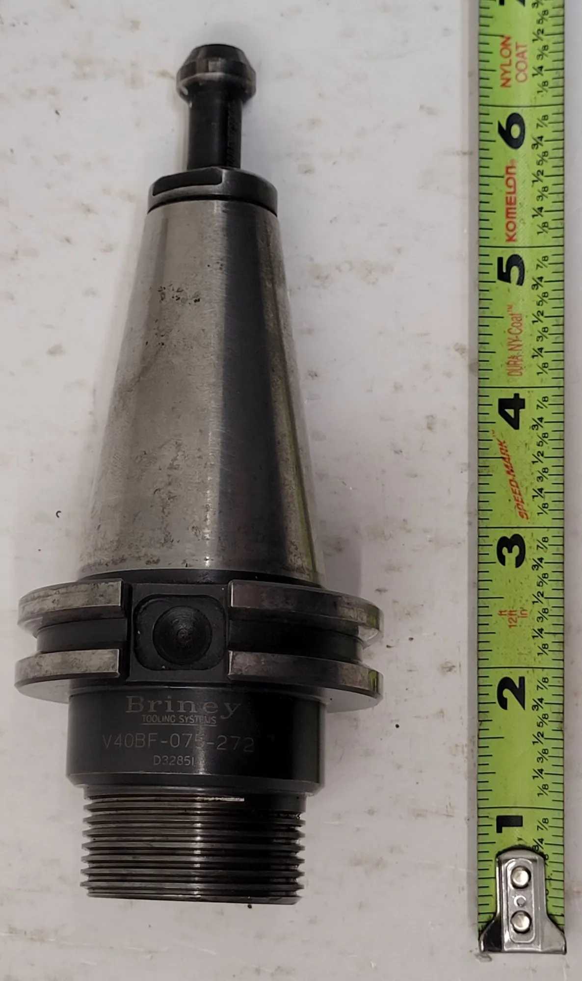 BRINEY TOOLING SYSTEMS V40BF-075-272 COLLET CHUCK CAT 40 MAX 20,000 RPM, OAL 6-1/8" - MACHINE TOOLING