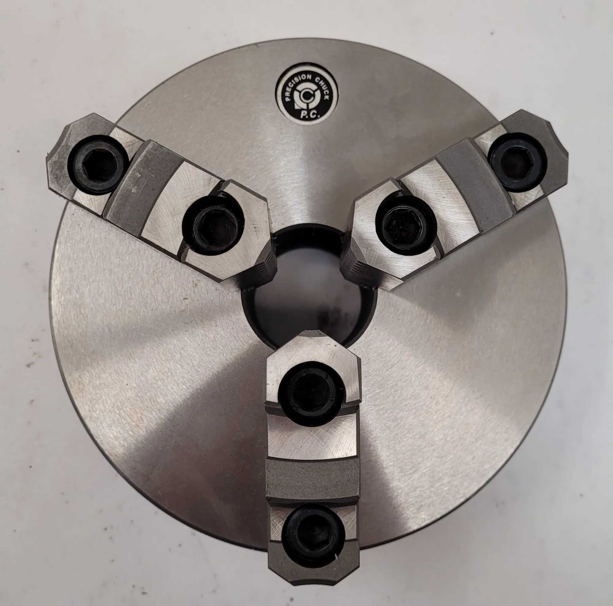 6-INCH 3-JAW SELF-CENTERING LATHE CHUCK, 1-1/2" CENTER HOLE, 5" ID BACKSIDE, INCLUDES KEY - MACHINE TOOLING