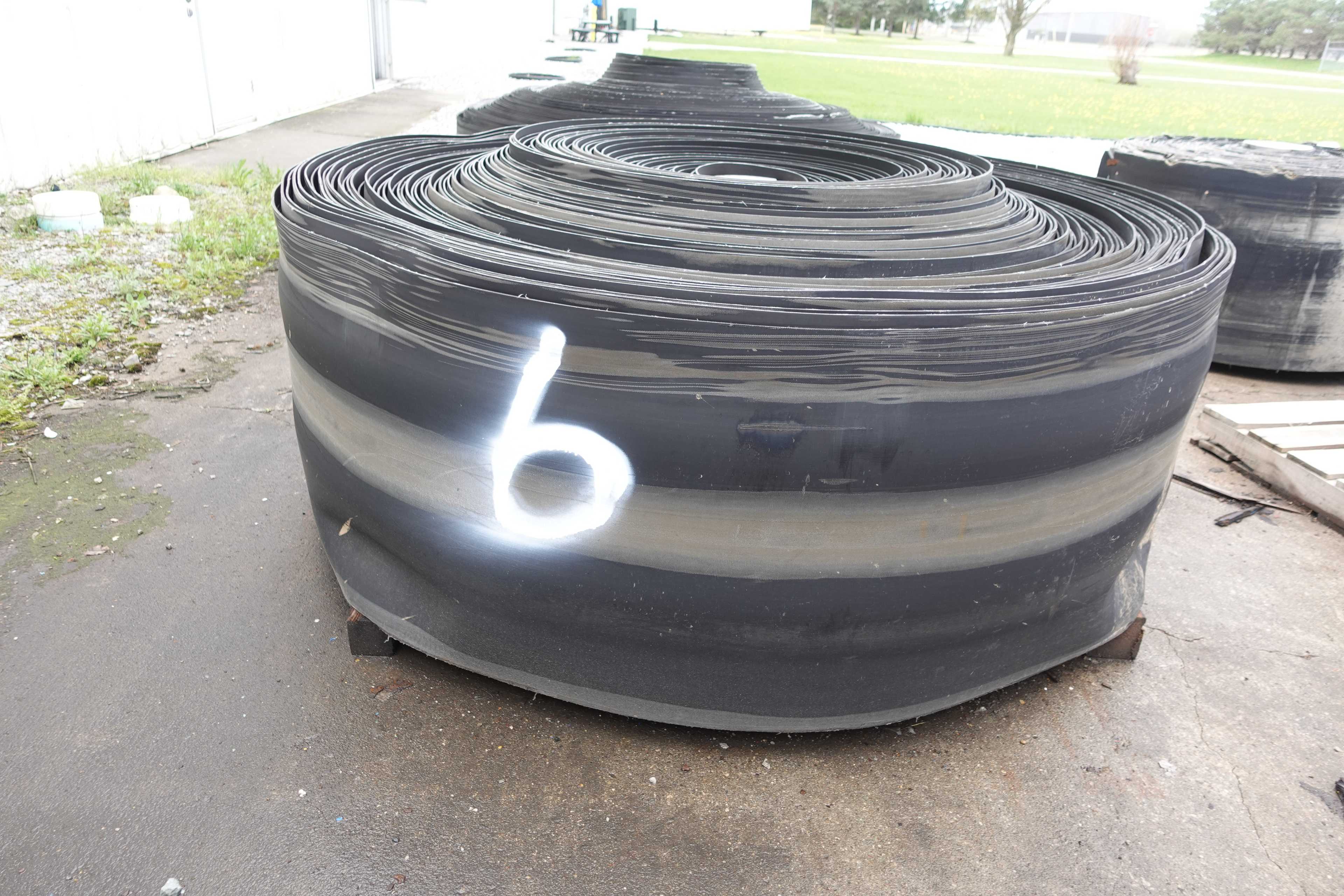 SKU 1761327 - RUBBER CONVEYOR BELT, 3/16" THICK, 29" WIDE, USED - CONVEYOR PARTS