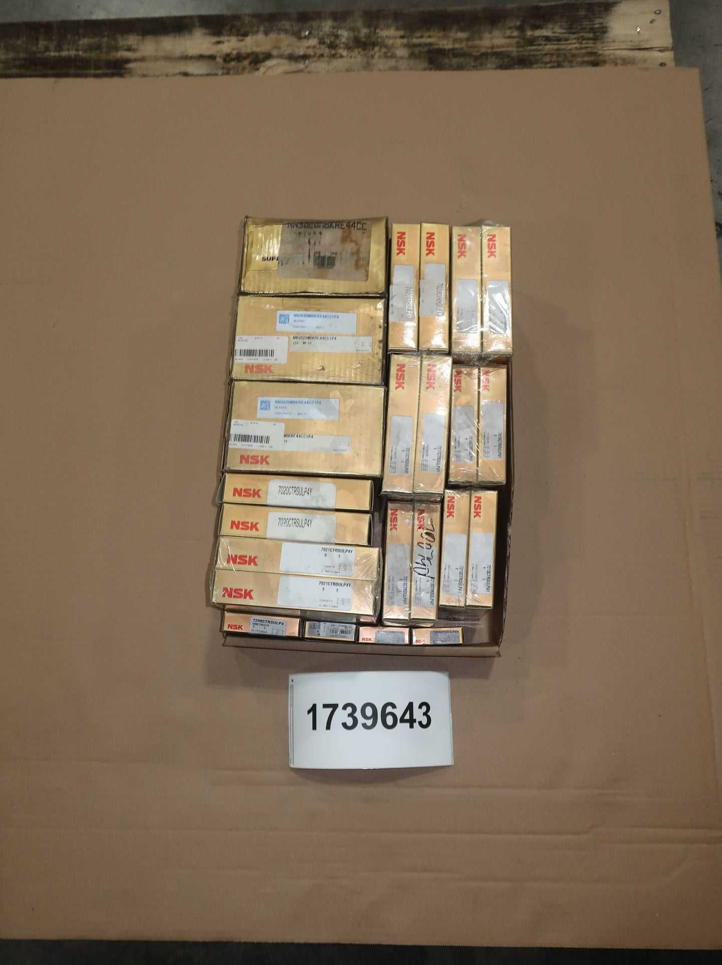 SKU 1739643 - TOTE OF ASSORTED PRECISION NSK BEARINGS SKU 1739643 - TOTE OF ASSORTED PRECISION NSK BEARINGS