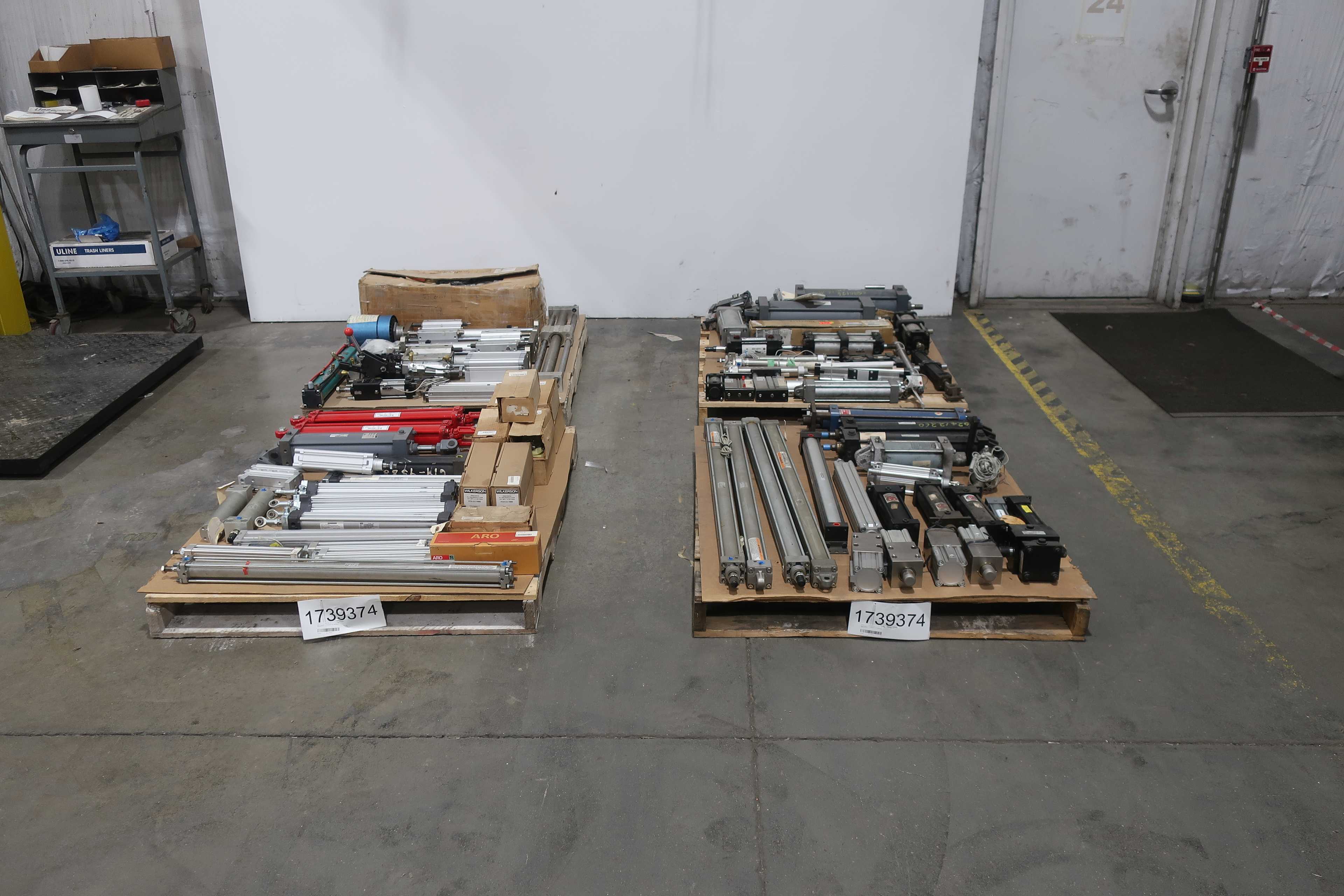 SKU 1739374 - 4 PALLETS OF ASSORTED PNEUMATICS - PNEUMATIC PARTS