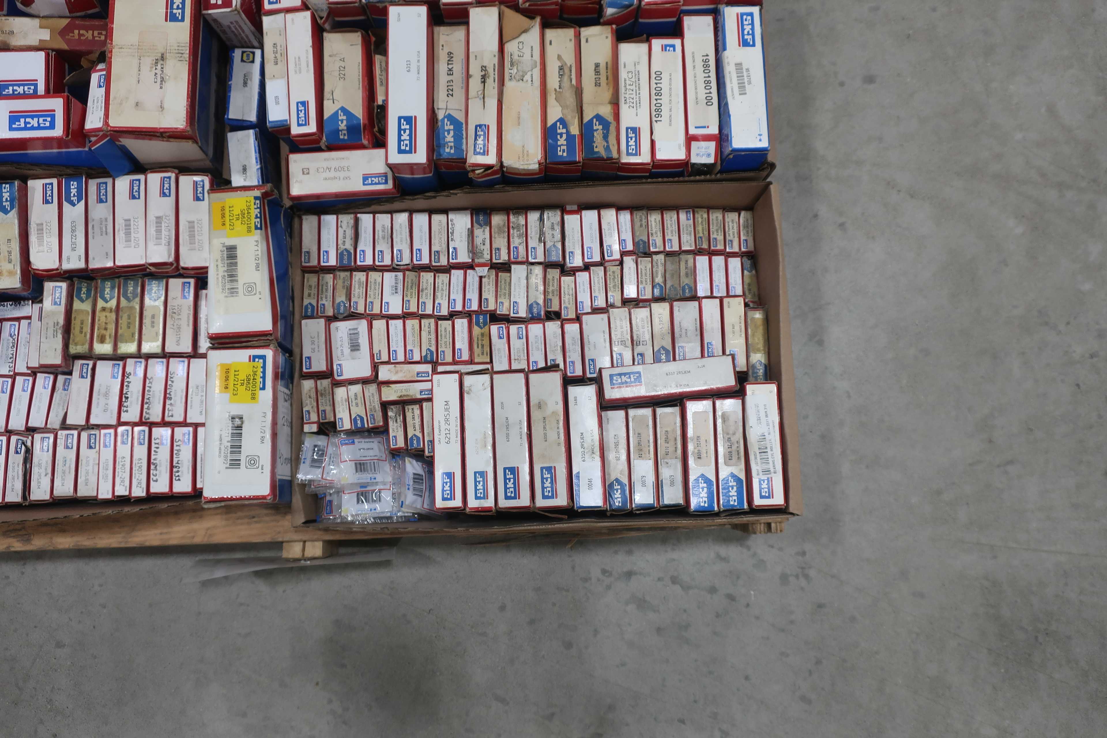 SKU 1741348 - PALLET OF ASSORTED SKF BEARINGS, ROLLER, BALL - BEARINGS