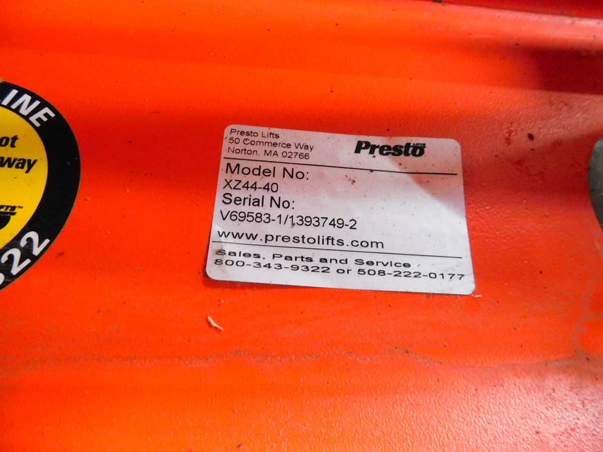 PRESTO XZ44-40 LIFT TABLE, 4000 LB CAP, 48X40 IN PLATFORM, 7-42 IN HEIGHT, 120/240V, 1 HP - LIFTING EQUIPMENT