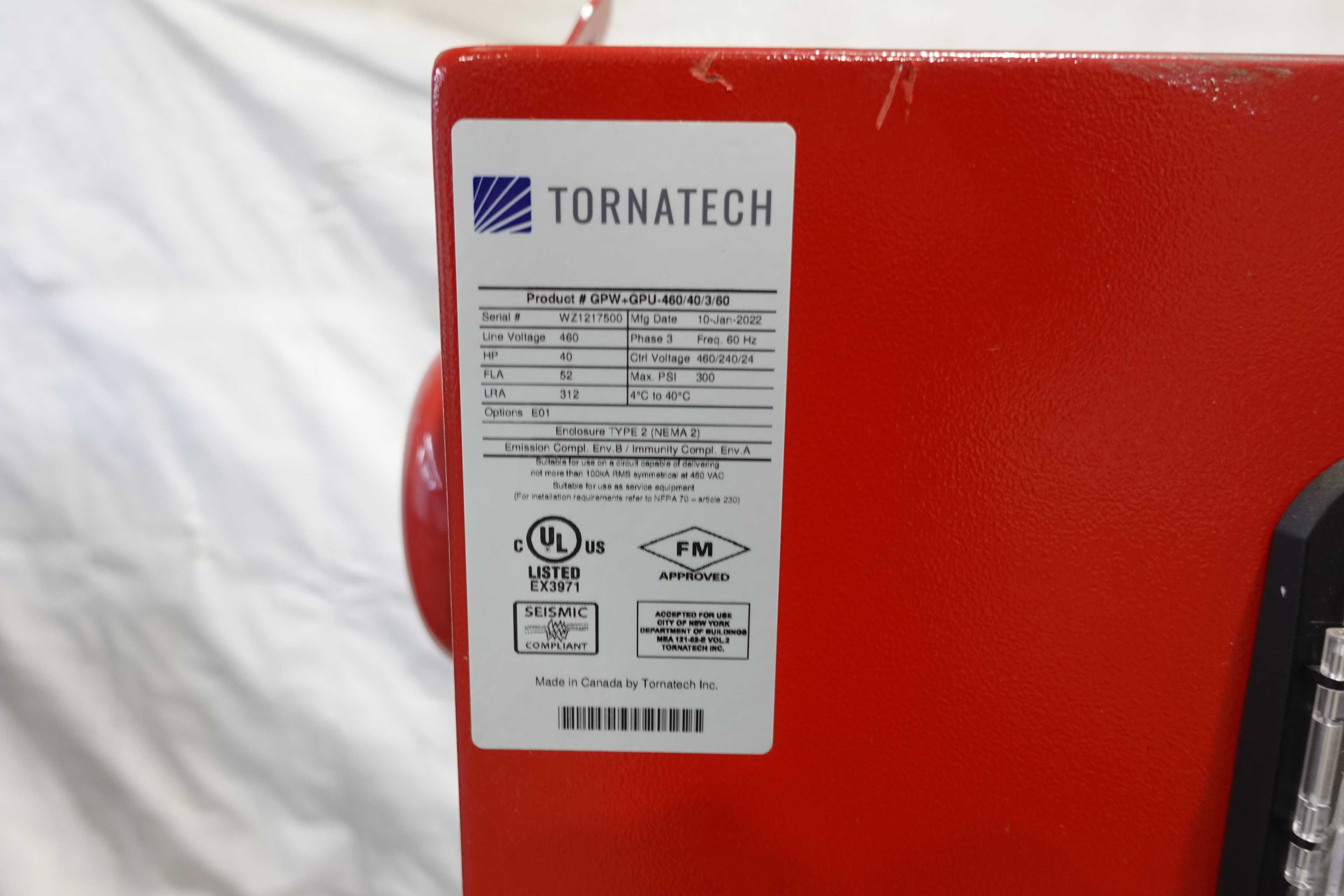 2022 TORNATECH GPU-460/50/3/60 ELECTRIC FIRE PUMP CONTROLLER - CONTROL CABINETS