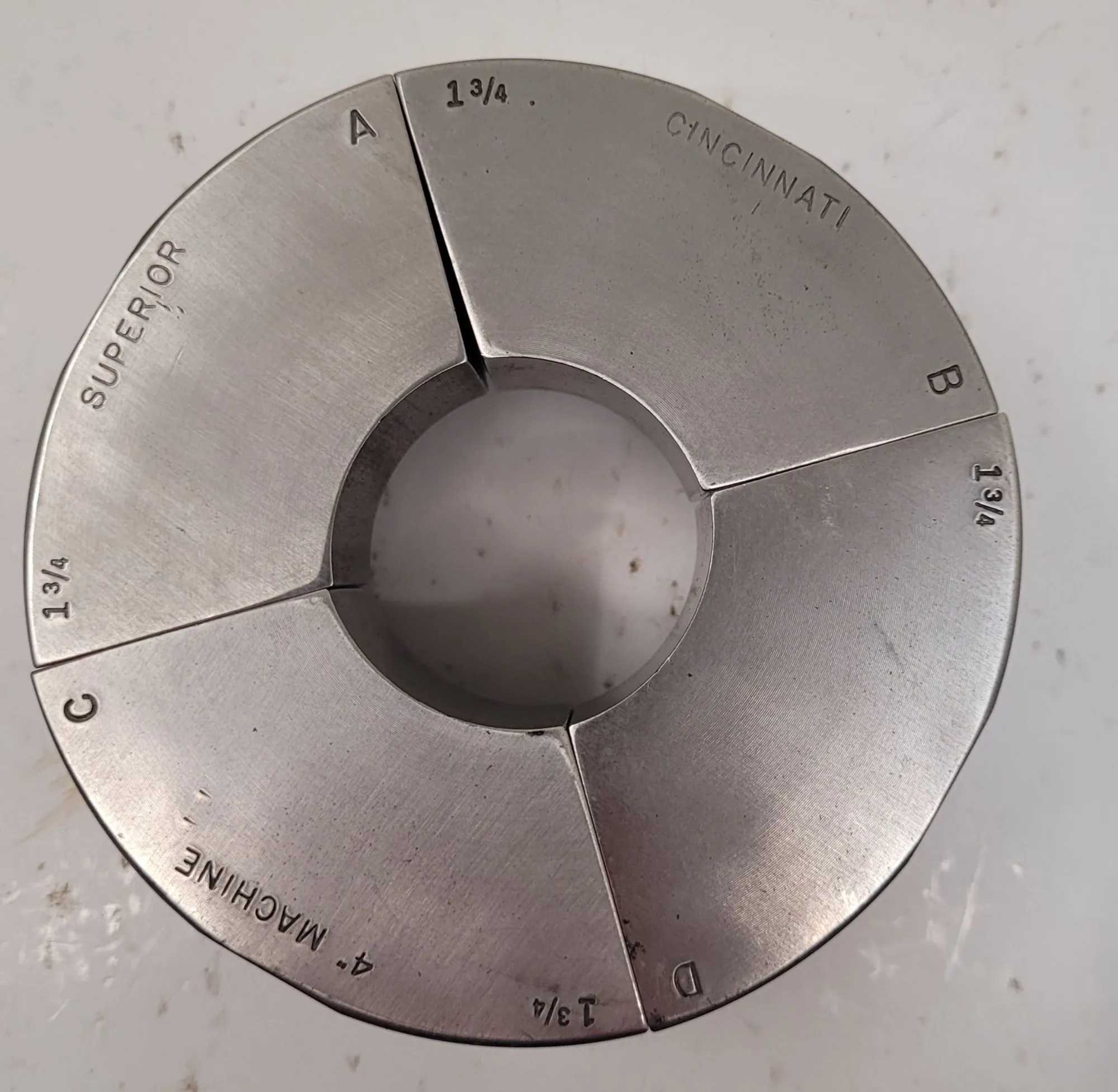 SUPERIOR CINCINNATI S-STYLE EMERGENCY COLLET PAD, 2 3/4" SIZE, 2" HEIGHT, NON-SERRATED - MACHINING TOOLING & PARTS