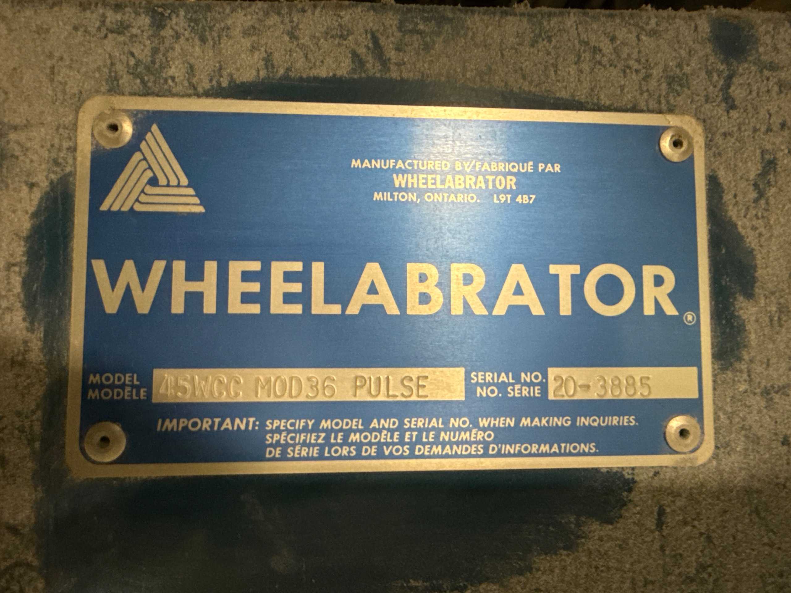 Wheelabrator 45WCC (Wcc 36) Cartridge Dust Collector, 10,000 CFM, 16 Filters, 5,040 Sq ft - DUST COLLECTOR
